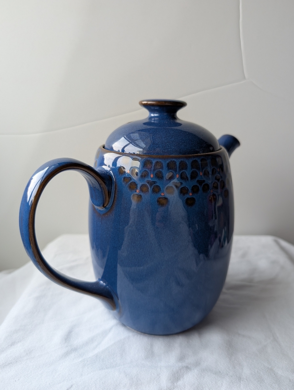 Denby England Midnight Blue Ceramic Coffee Pot Discontinued Vintage - Picture 3 of 16